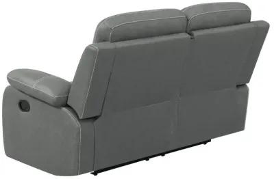 Nova 2-piece Upholstered Motion Reclining Sofa Set Dark Grey