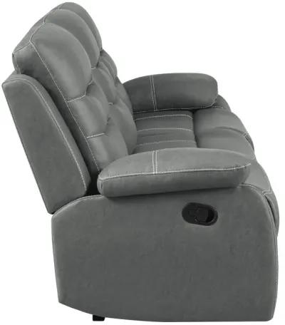 Nova 2-piece Upholstered Motion Reclining Sofa Set Dark Grey