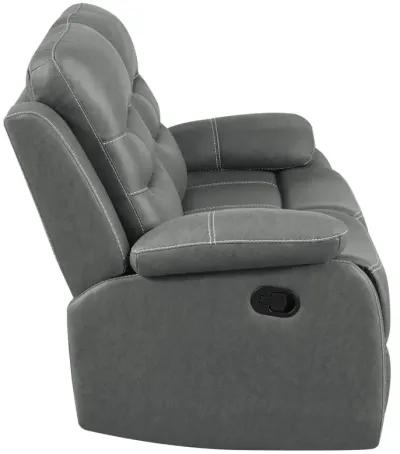 Nova 2-piece Upholstered Motion Reclining Sofa Set Dark Grey