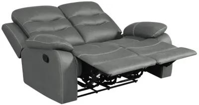 Nova 2-piece Upholstered Motion Reclining Sofa Set Dark Grey