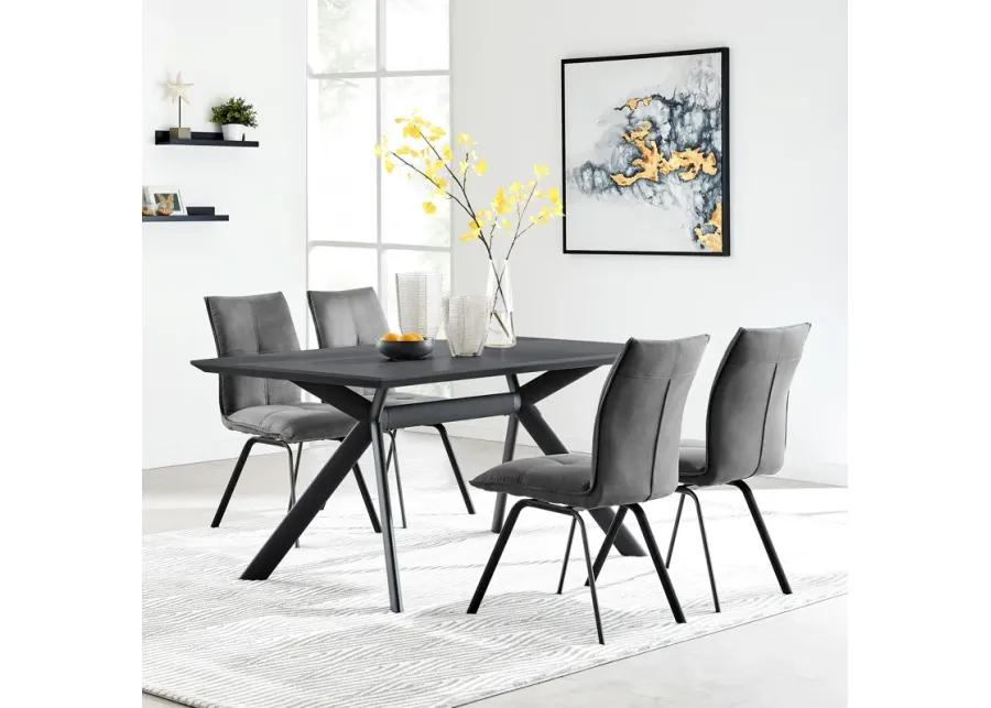 Margot and Charcoal Rylee 5 Piece Modern Rectangular Dining Set