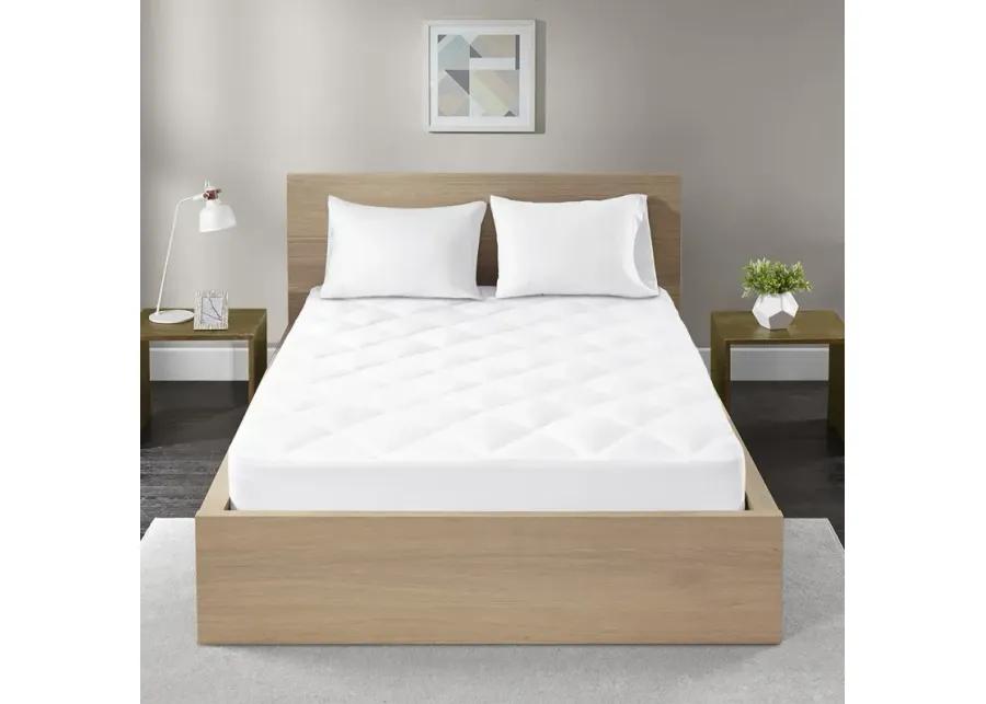 Madison Park Quiet Nights White 300 Thread Count Cotton Sateen Waterproof Mattress Pad