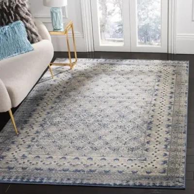 Brentwood 899 Light Grey / Blue 8' X 10' Large Rectangle Powerloomed Rug