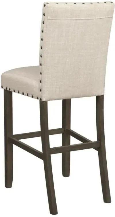 Ralland Upholstered Bar Stools with Nailhead Trim Beige (Set of 2)