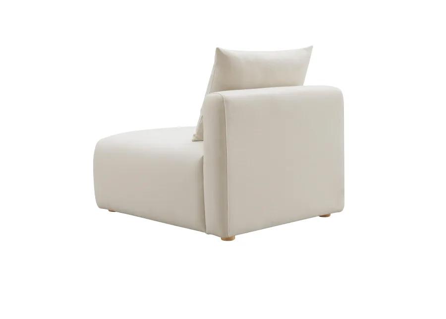 Hangover Cream Linen Modular Armless Chair