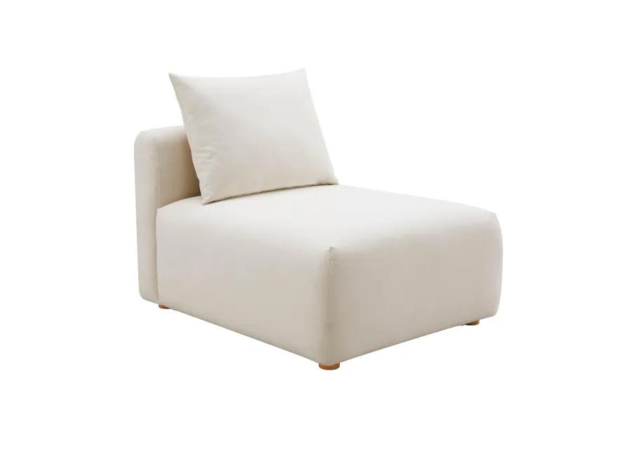 Hangover Cream Linen Modular Armless Chair