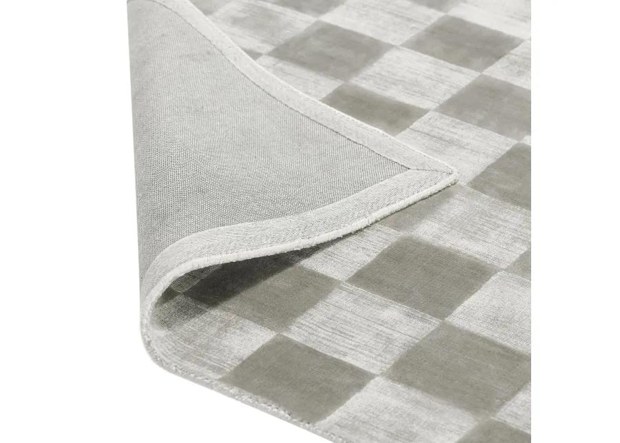 Berlin 5'x8' Indoor Soft Fabric Handwoven Checkered Dove Gray Accent Area Rug