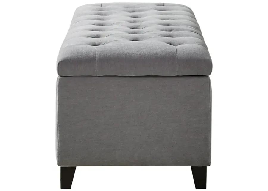 Madison Park Shandra Grey Tufted Top Soft Close Storage Bench