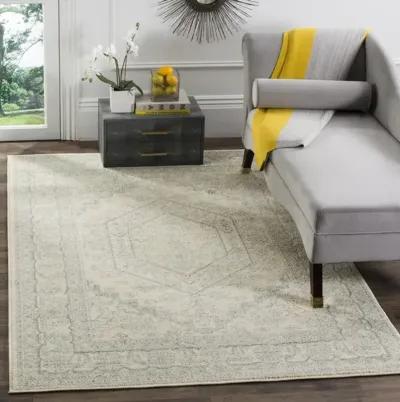 Adirondack Contemporary Ivory / Slate 4' X 6' Powerloomed Rug