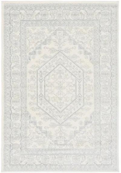 Adirondack Contemporary Ivory / Slate 4' X 6' Powerloomed Rug