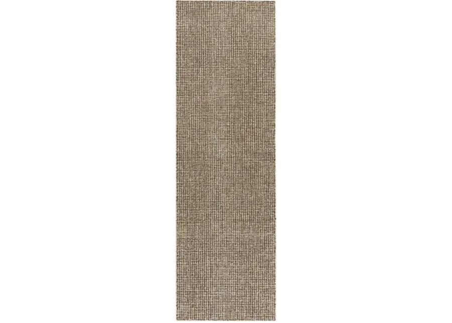 Brindleton Brown/Ivory Tweed Wool 2'6" x 10' Runner Rug