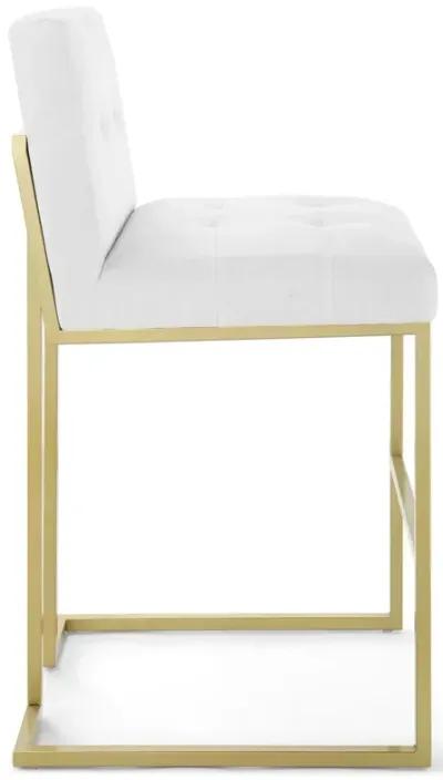 Privy Gold Stainless Steel Upholstered Fabric Bar Stool