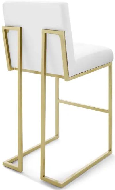 Privy Gold Stainless Steel Upholstered Fabric Bar Stool