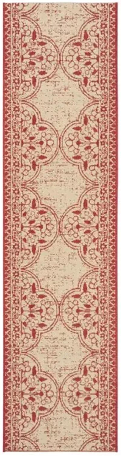 LINDEN 174 Collection LND174Q-28 Red / Creme 2'-2" X 8'