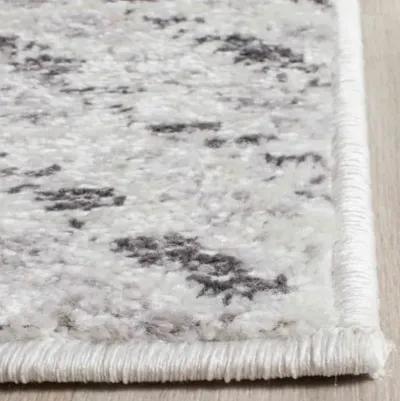 Adirondack Contemporary Ivory / Charcoal 2'-6" X 10' Powerloomed Rug