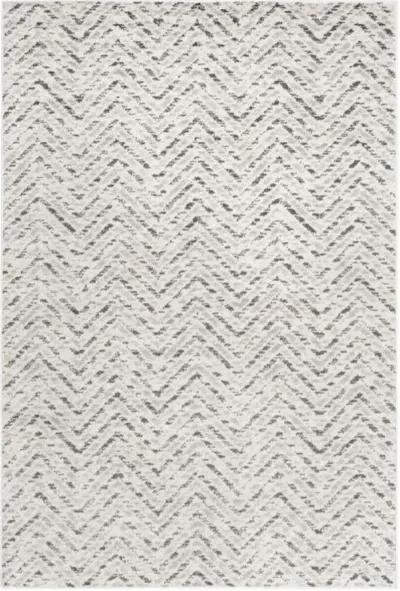 Adirondack Contemporary Ivory / Charcoal 2'-6" X 10' Powerloomed Rug