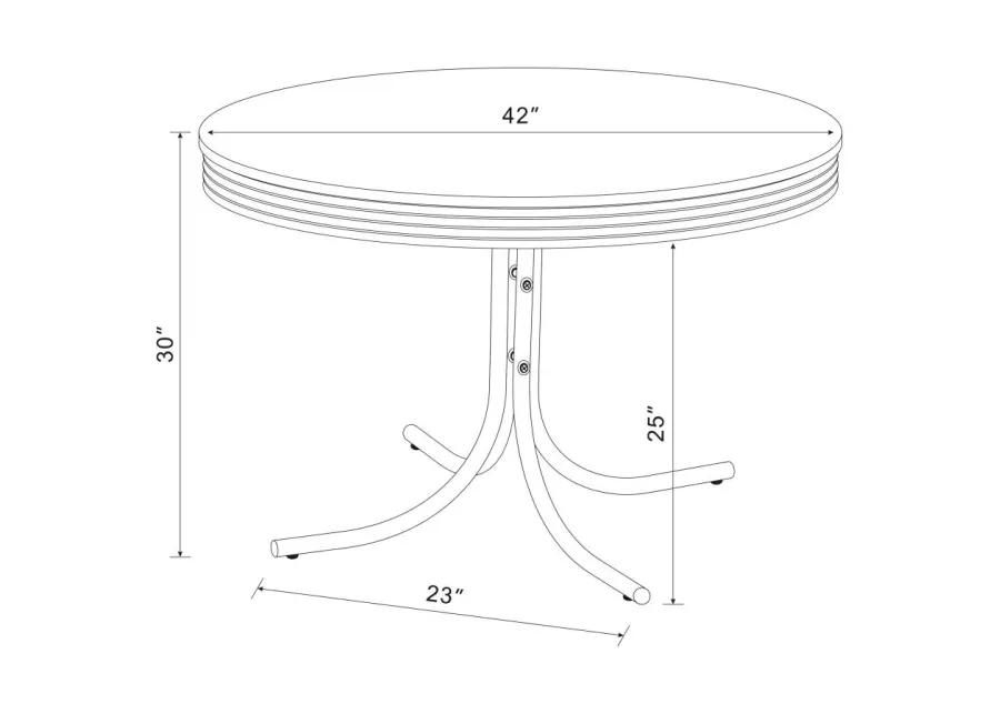 Retro 5-piece Round Dining Set Glossy White and Black