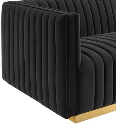 Conjure Channel Tufted Performance Velvet Left-Arm Chair