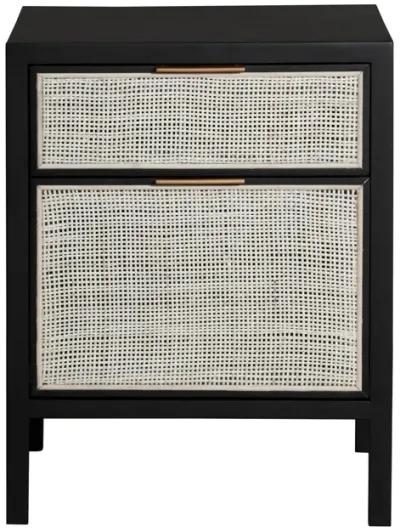 Rattan Filing Cabinet - Ebony