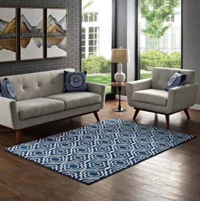 Frame Transitional Moroccan Trellis 5x8 Area Rug