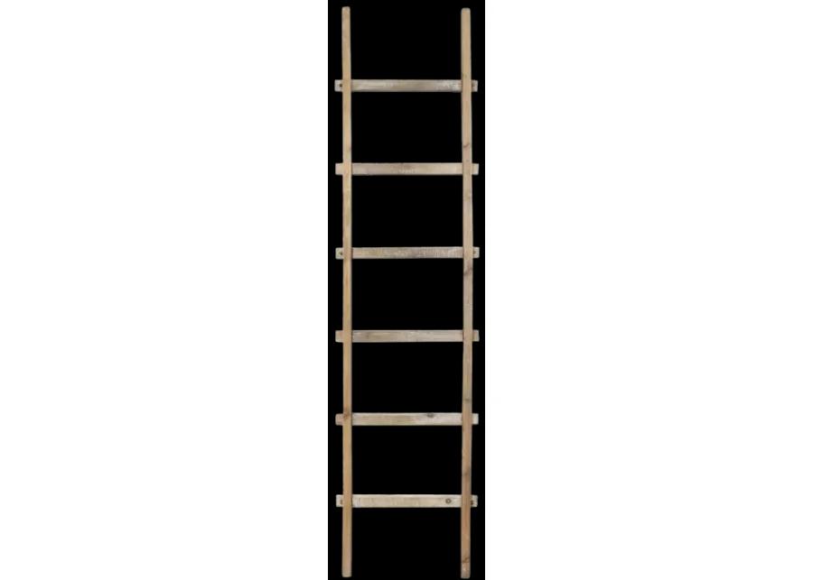 Wooden Decorative 76" Ladder,brown