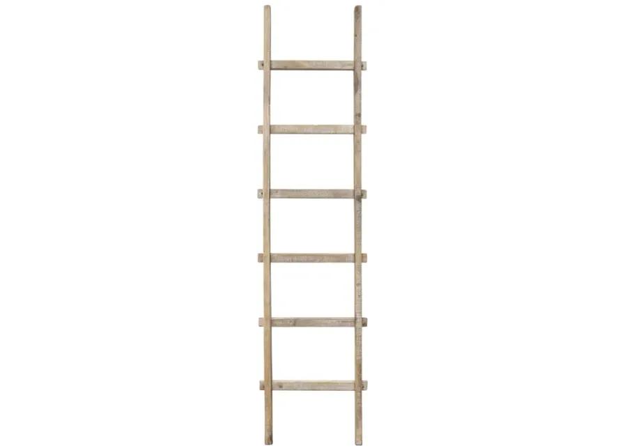 Wooden Decorative 76" Ladder,brown