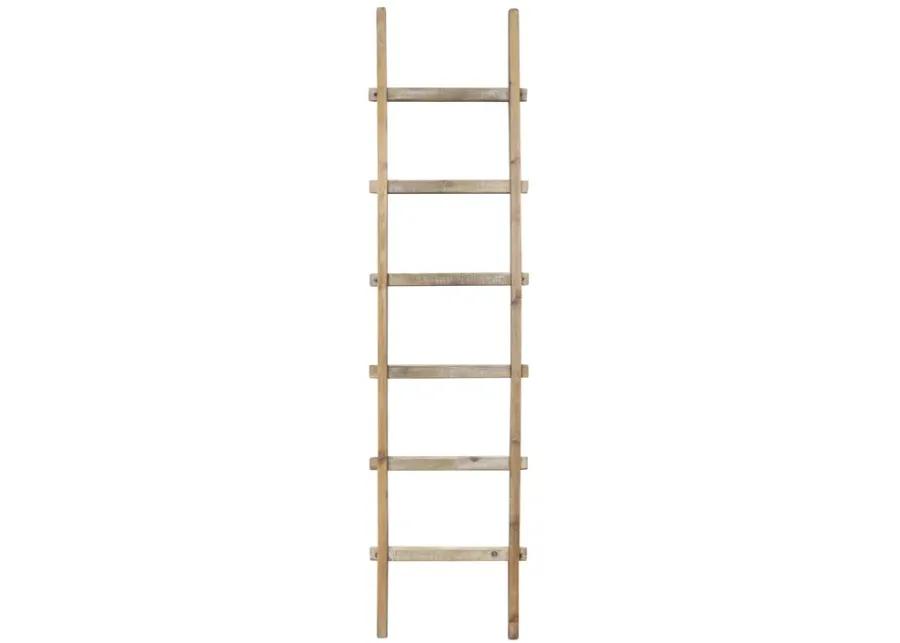 Wooden Decorative 76" Ladder,brown