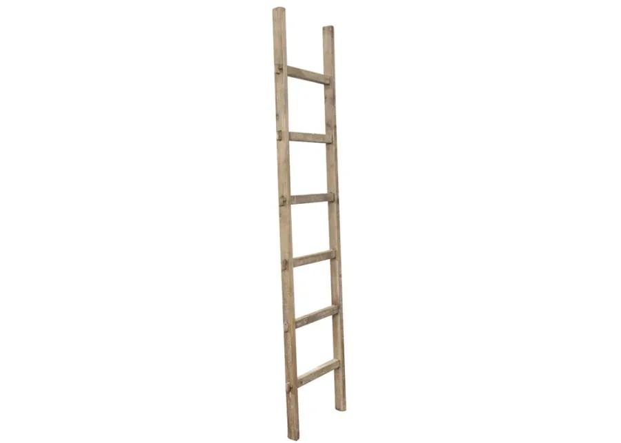 Wooden Decorative 76" Ladder,brown