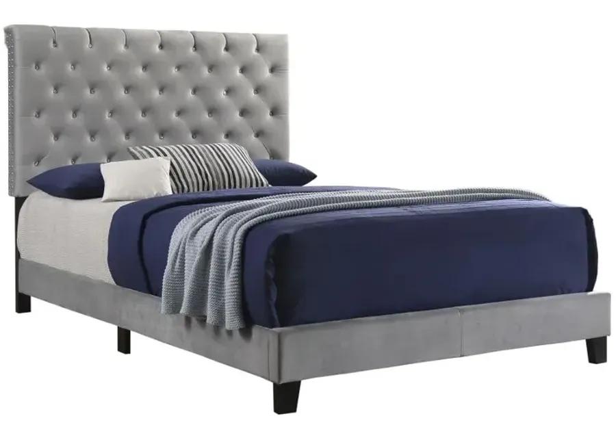 Warner Queen Upholstered Bed Grey