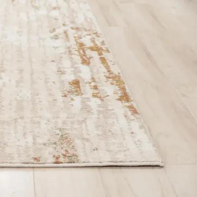 Ventura Beige/Green Stripe Washed Wool 2'6" x 8' Runner Rug