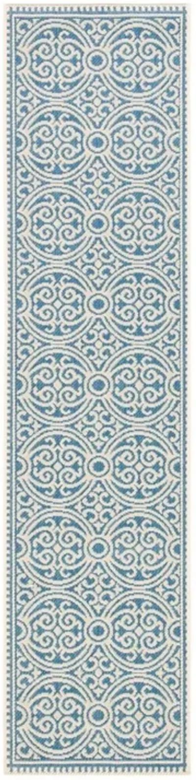 Safavieh BEACH HOUSE Collection BHS134N-210 Cream / Blue 2'-2" X 10'