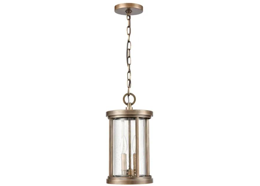 Brison 8" Wide 2-Light Outdoor Pendant - Vintage Brass