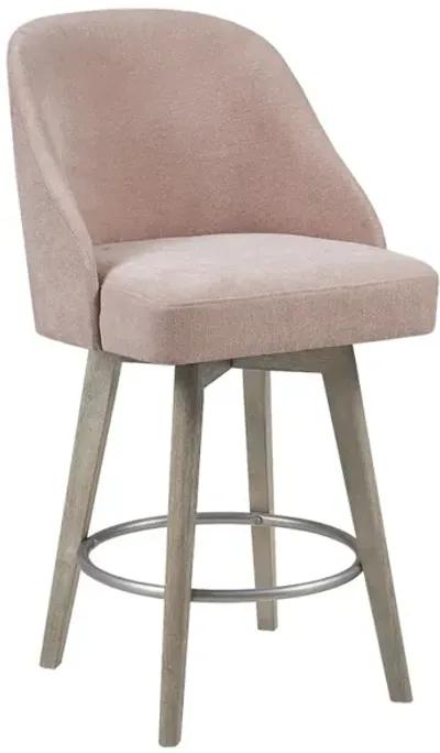 Madison Park Pearce Pink Counter Stool with Swivel Seat