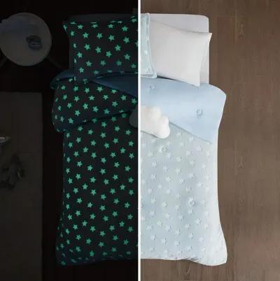 Mi Zone Kids Quinny Aqua Glow In The Dark Plush Comforter Set