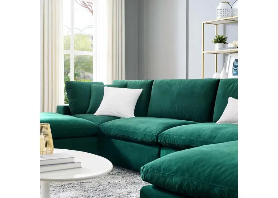 Commix Down Filled Overstuffed Performance Velvet 6-Piece Sectional Sofa