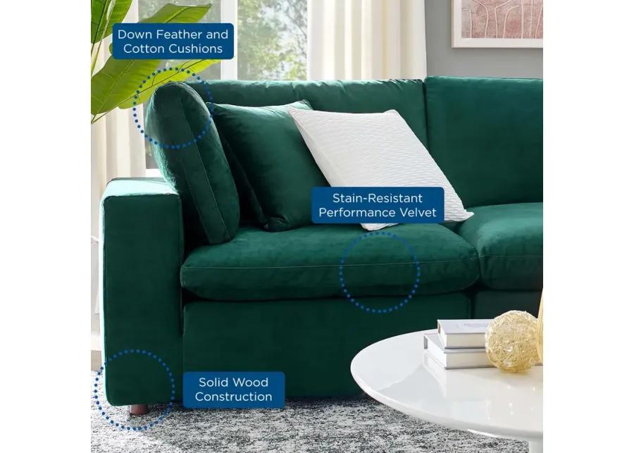 Commix Down Filled Overstuffed Performance Velvet 6-Piece Sectional Sofa