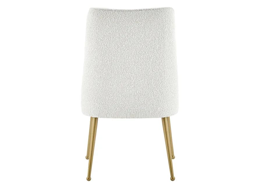 Cedric Fabric Dining Side Chair Gold Legs, Boucle Beige  - Set of 2