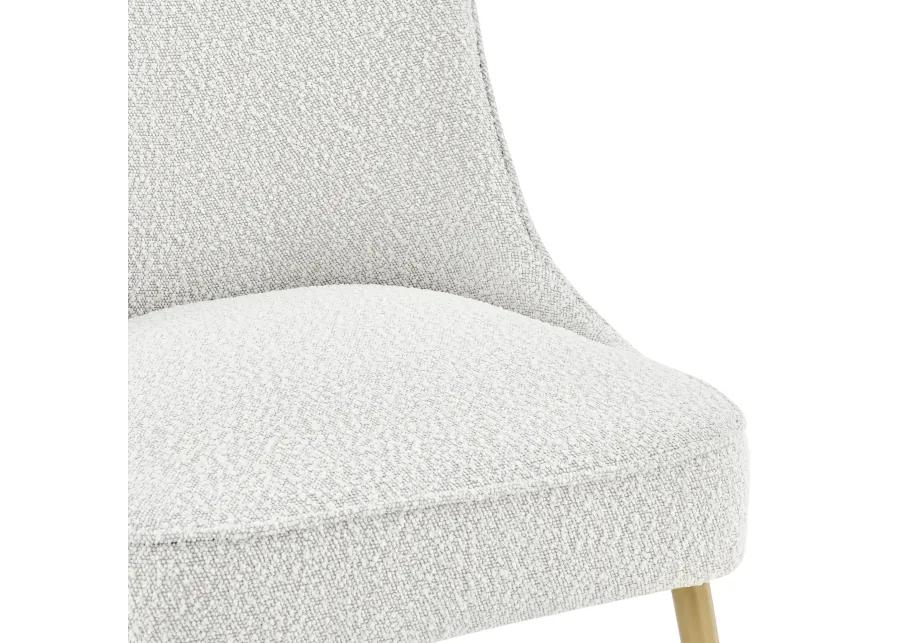 Cedric Fabric Dining Side Chair Gold Legs, Boucle Beige  - Set of 2