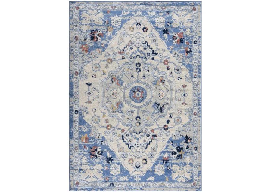 Marquise L. Blue  Polypropylene  8'0"x9'6" Rectangle Rug