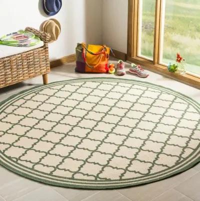 LINDEN 121 Collection LND121W-6R Cream / Green 6'-7" X 6'-7" Round