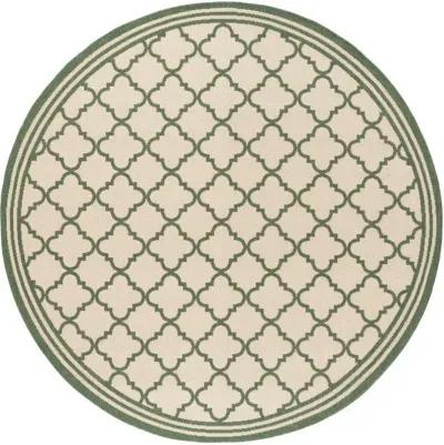 LINDEN 121 Collection LND121W-6R Cream / Green 6'-7" X 6'-7" Round