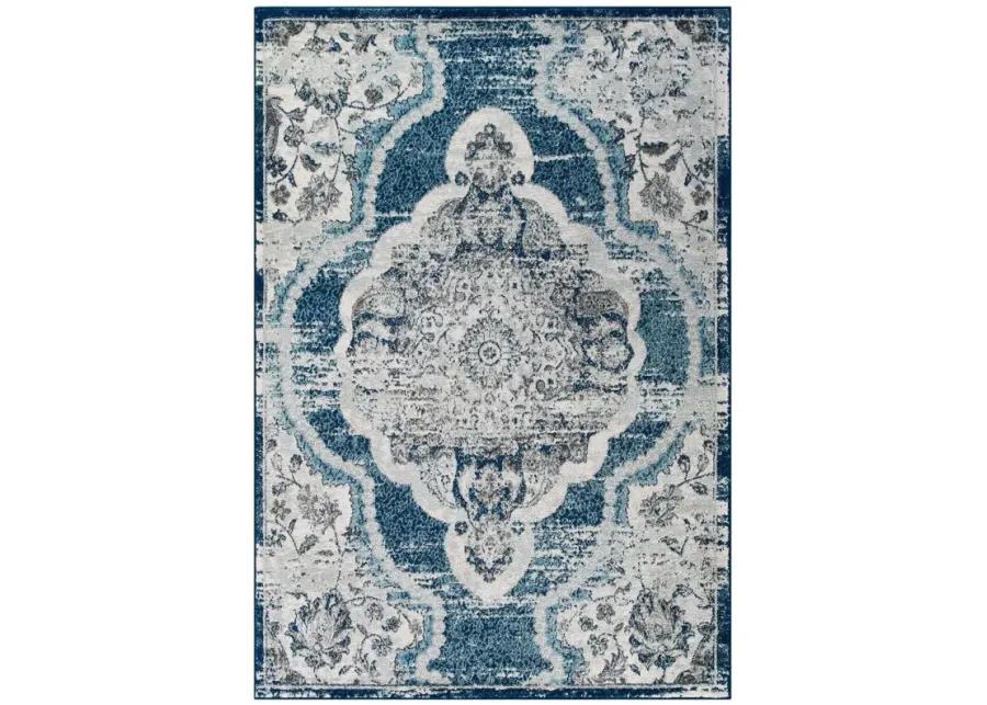 Entourage Malia Distressed Vintage Floral Persian Medallion 5x8 Area Rug