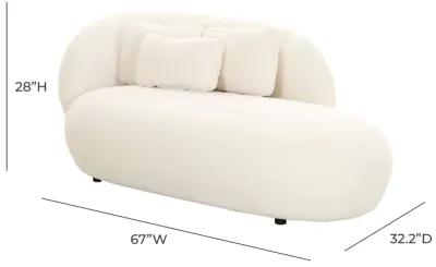 Galet Cream Velvet Chaise