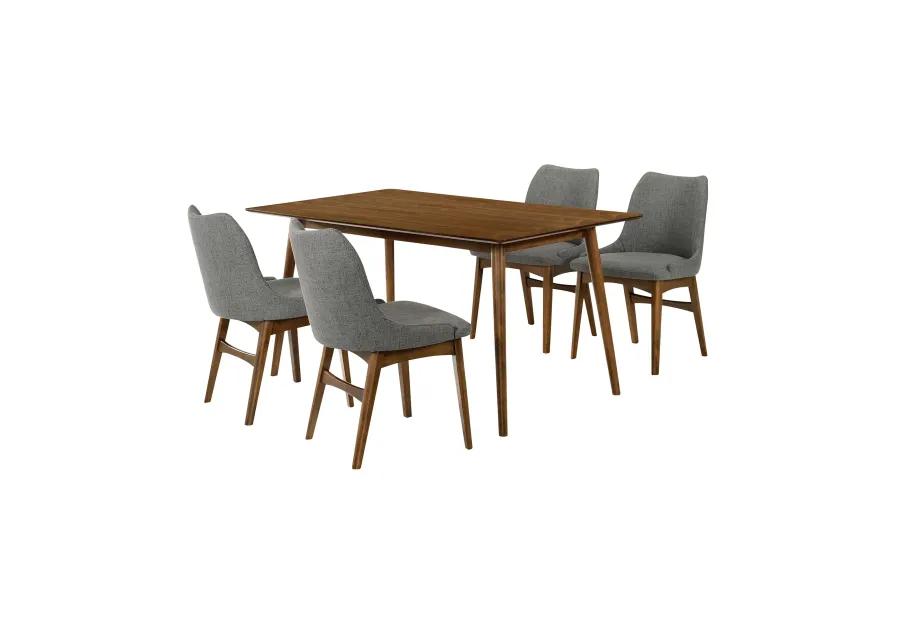 Westmont and Azalea Charcoal and Walnut 5 Piece Dining Set