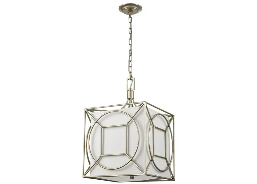 Shaftsbury Square 14" Wide 3-Light Pendant - Antique Silver