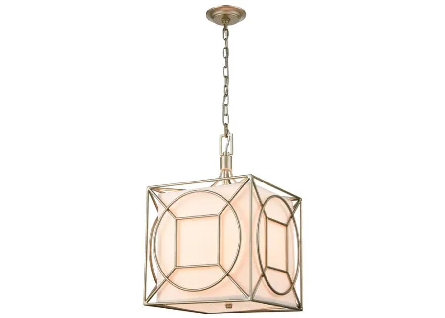 Shaftsbury Square 14" Wide 3-Light Pendant - Antique Silver