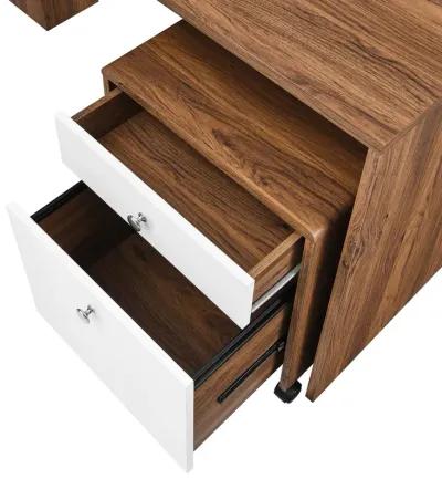 Transmit Wood Desk and File Cabinet Set