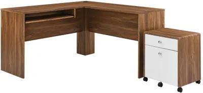 Transmit Wood Desk and File Cabinet Set