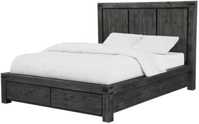 Meadow King-Size Solid Wood Storage Bed in Graphite