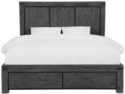 Meadow King-Size Solid Wood Storage Bed in Graphite